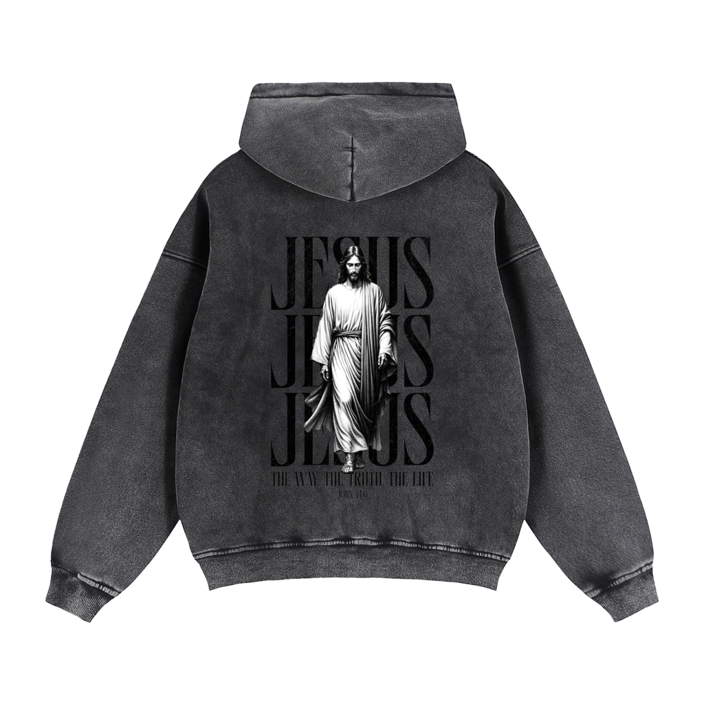 TRust_Zip-Through Boxy Fleece Hoodie