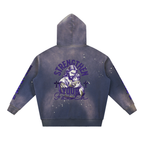 Vintage Washed Frayed Fleece Hoodie