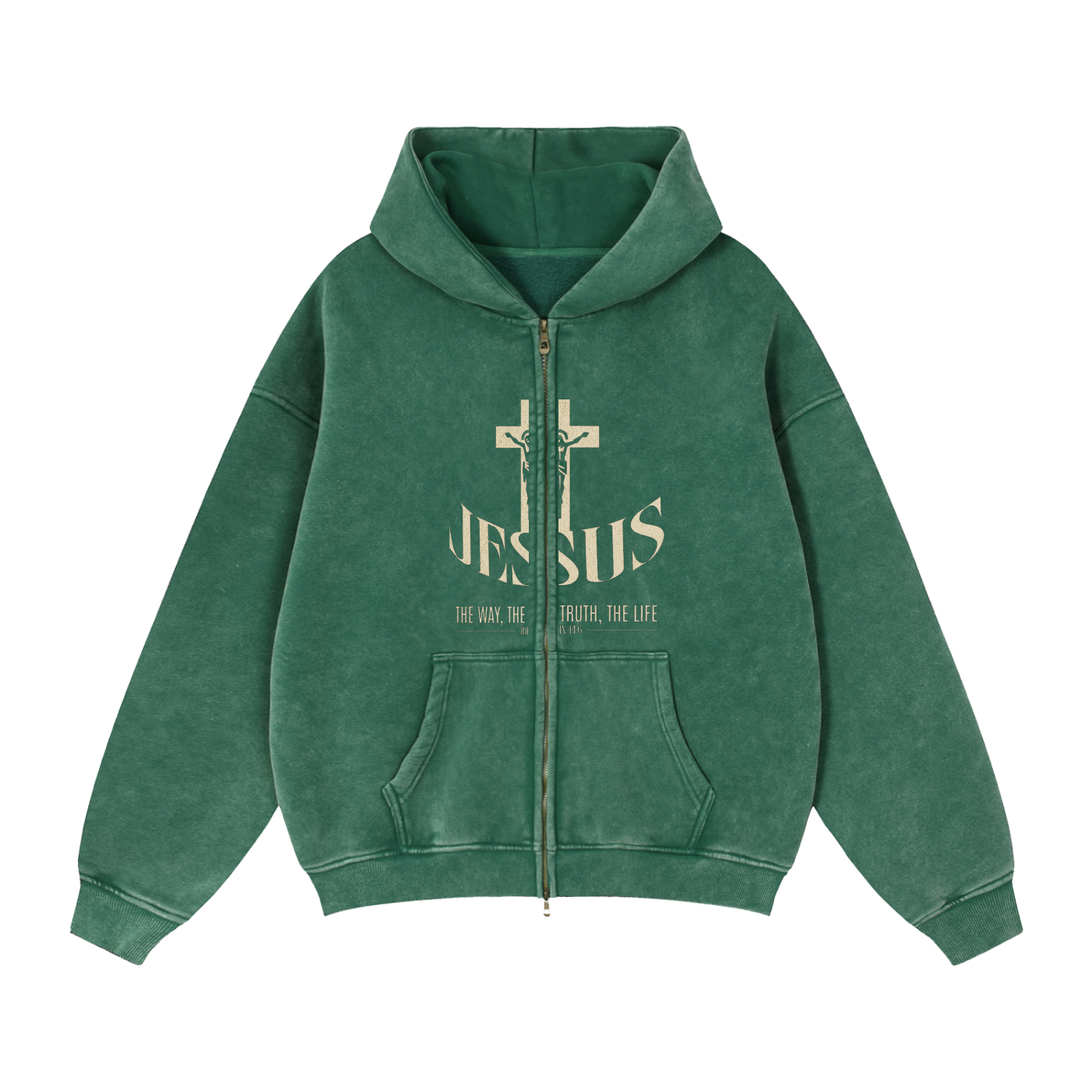 Zip-Through Boxy Fleece Hoodie