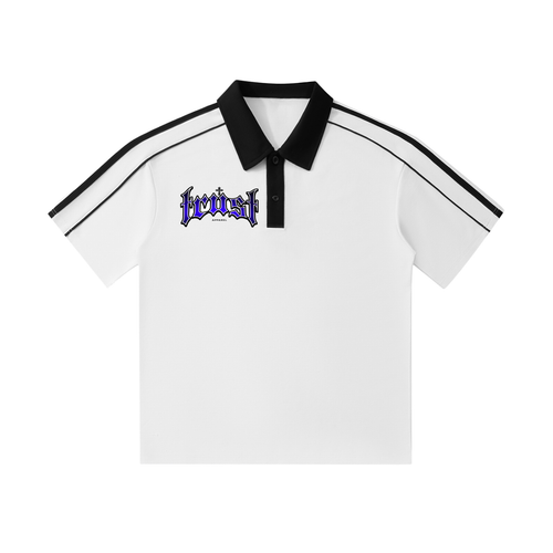 Contrast Collar Short-Sleeve Polo Shirt