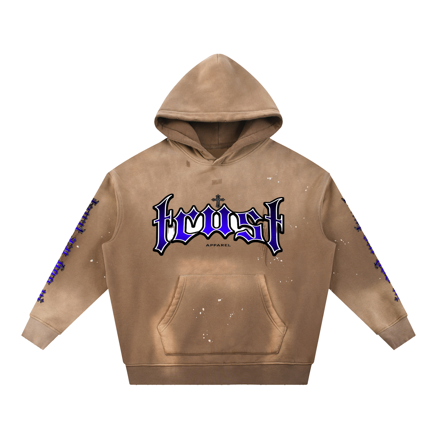 Vintage Washed Frayed Fleece Hoodie