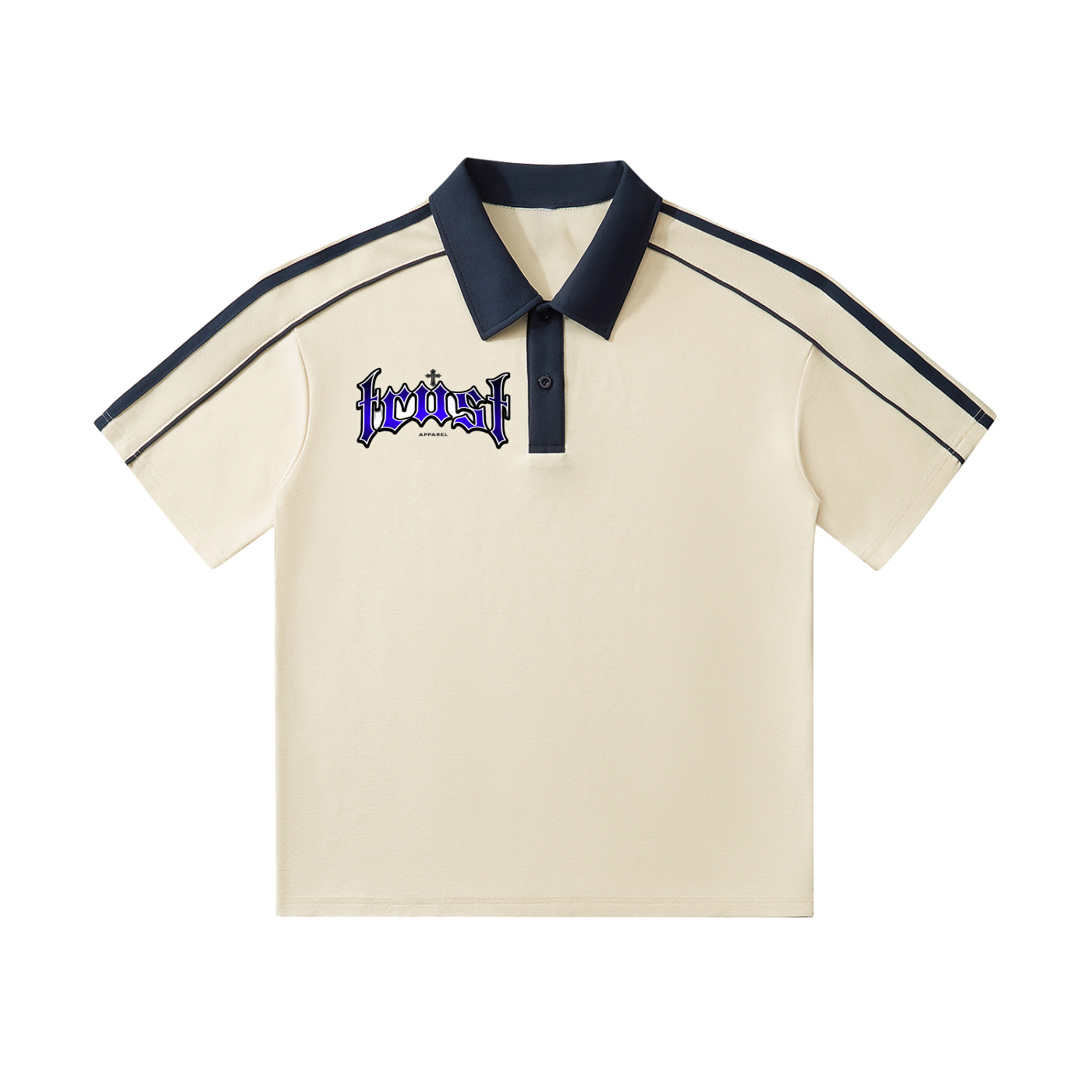 Contrast Collar Short-Sleeve Polo Shirt