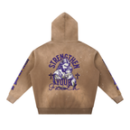 Vintage Washed Frayed Fleece Hoodie