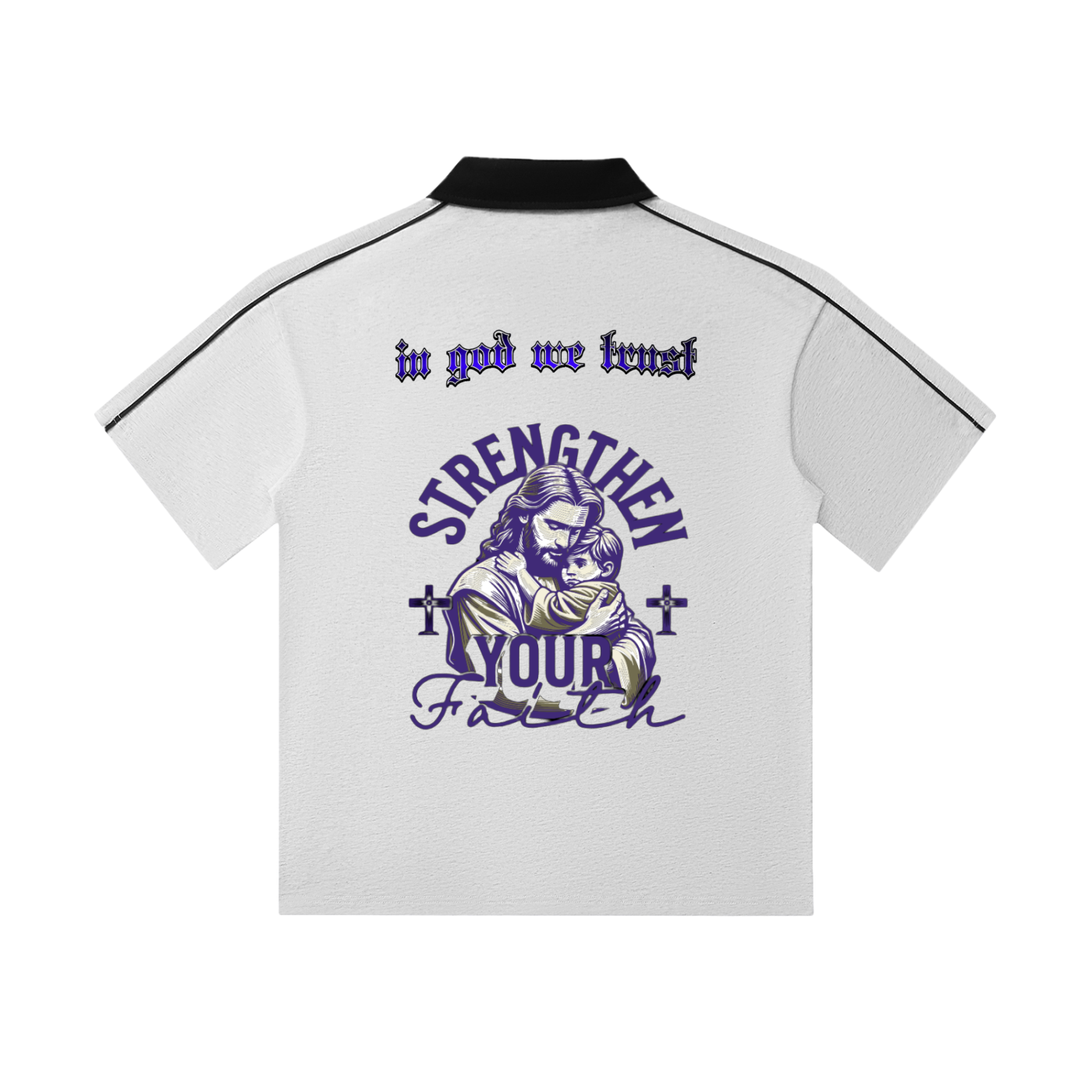 Contrast Collar Short-Sleeve Polo Shirt